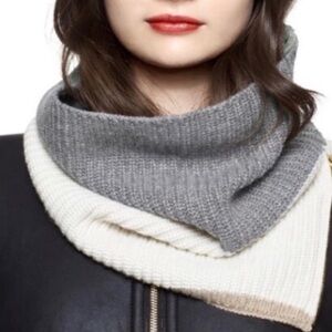 Kate Spade Color Block Zip Up Neck Warmer Scarf
